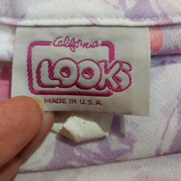 Vintage Pastel Patterned Midi Dress Made In U.S.A. Polyester - Picture 9 of 12